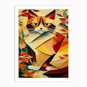 Origami Cat Art Print