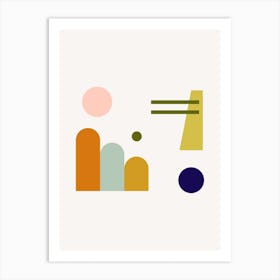 Midcentury Modern Shapes Abstract Poster 9 Art Print