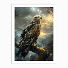 Eagle at sunset Art Print