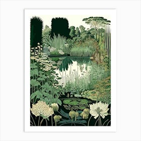 Claude Monet Foundation Gardens, France Vintage Botanical Art Print