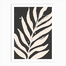 Black And White Leaf Print 1 Art Print