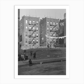 Untitled Photo, Possibly Related To Apartment Houses As Viewed Through Vacant Lot, In Vicinity Of 139th Street Just Art Print