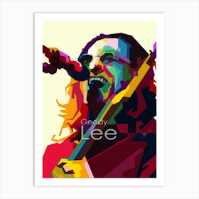 Geddy Lee RUSH Classic Rock Singer Musician Pop Art WPAP Art Print