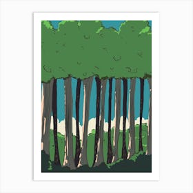 Tall Trees In The Forest Art Print