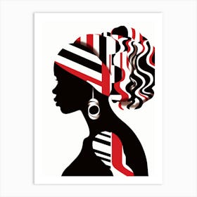 Silhouette Of African Woman 8 Art Print