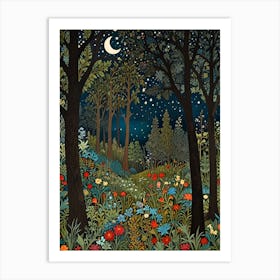 William Morris Night In The Forest 11 Art Print