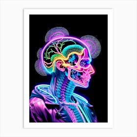 Neon Skull 25 Art Print