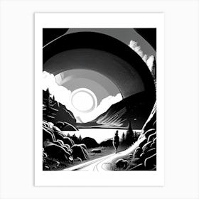 Lagrange Point Noir Comic Space Art Print