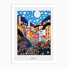 Poster Of Genoa, Italy, Illustration In The Style Of Pop Art 4 Art Print
