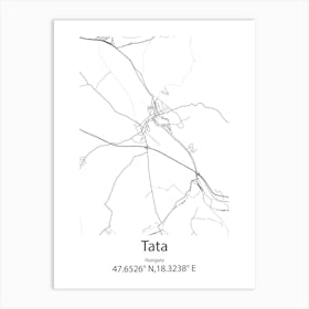 Tata,Hungary Minimalist Map Art Print