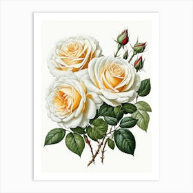 Vintage Galleria Style Rose Art Painting 34 Art Print