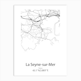 La Seyne Sur Mer,France Minimalist Map Art Print