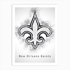 New Orleans Saints Sketch Drawing Art Print