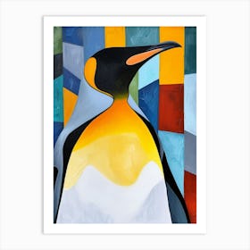 King Penguin Phillip Island The Penguin Parade Colour Block Painting 1 Art Print