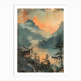 Antique Chinese Landscape Painting 3 Art Print