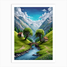 Valley In The Mountains Art Print