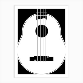 Black and White Ukulele 1 Art Print