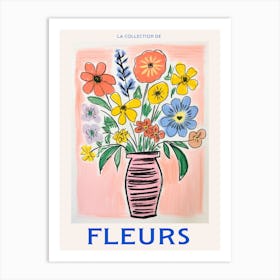 French Flower Poster Flax Flower 2 Art Print