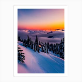 La Parva, Chile Sunrise Skiing Poster Art Print