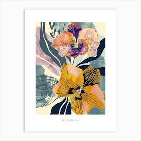 Colourful Flower Illustration Poster Wild Pansy 4 Art Print