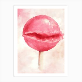 Pink Lollipop Print Art Print