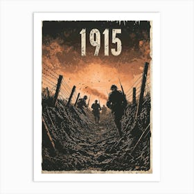 Aihrgdesign A Vintage Poster Depicting Soldiers In The Trench F119c8c2 56cc 46b1 Ace4 6feefe10cbfe 3 Art Print