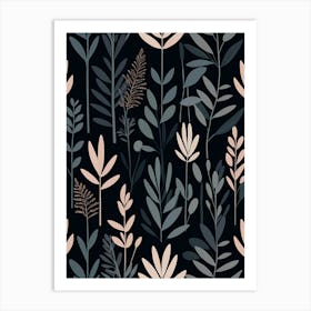 Seamless Pattern With Leaves 9 Art Print