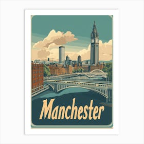 Aihrgdesign A Mid Century Modern Travel Poster For Manchester 1 Art Print