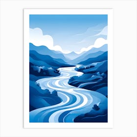 Blue River In The Mountains Art Print