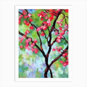 Hawthorn tree Abstract Block Colour Art Print