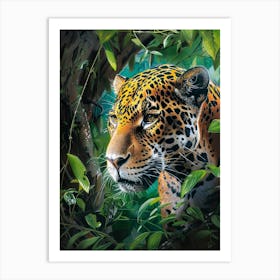 Jaguar Pastel Watercolour 4 Art Print