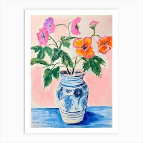 Flower Painting Fauvist Style Hollyhock 3 Art Print