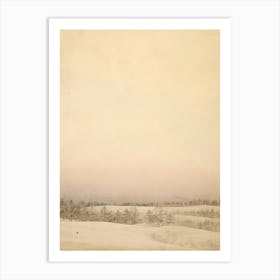 Hokkaido. Winter: Retro Japanese Aesthetic Landscape Wall Art Room Decoration Art Print