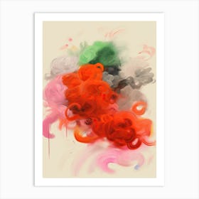 Brush Stroke Flowers Abstract 6 Art Print