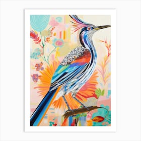 Colourful Bird Painting Roadrunner 3 Art Print