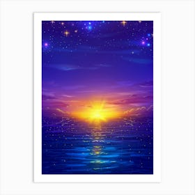 Sunset In The Sea 3 Art Print