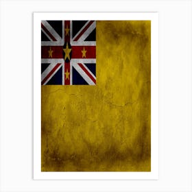 Niue Flag Texture Art Print