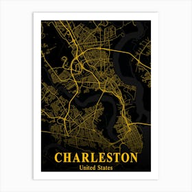 Map Of Charleston Art Print