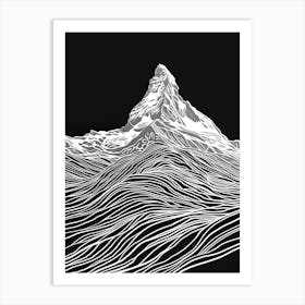 Beinn A Chleibh Mountain Line Drawing 2 Art Print