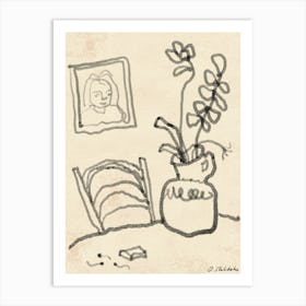 Still life with a portrait Art Print