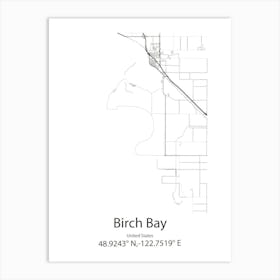 Birch Bay,United States Minimalist Map Art Print