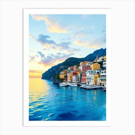 Sunset In Amalfi Coast 1 Art Print