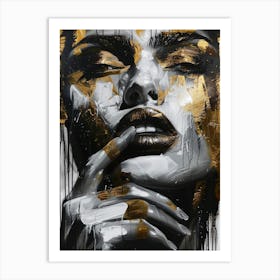 Gold And Black 111 Art Print