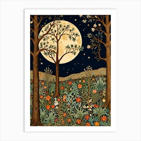 Moonlight In The Woods Art Print