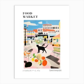 The Food Market In Santander 1 Illustration Poster Art Print