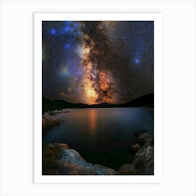 Milky Over Lake 2 Art Print