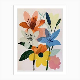 Painted Florals Lily 1 Art Print