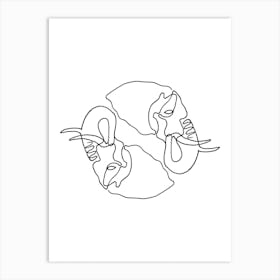 Elephant Lines 2 Art Print