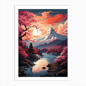 Cherry Blossom Sunset 3 Art Print