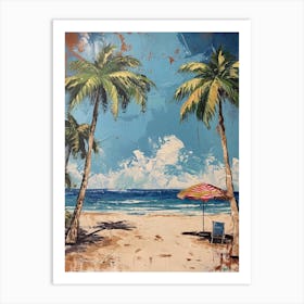 Retro Beach Scene 4 Art Print